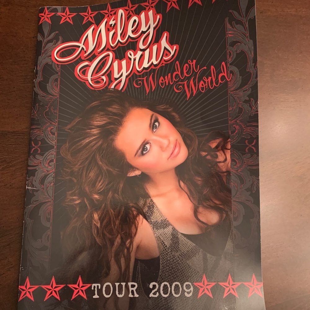 Collectible Miley Cyrus items in a World tour Bag